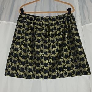 Crown & Ivy Black & Gold Zebra Skirt, Size 14